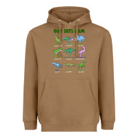 Toasted Coconut god says i am dinosaurs Heavyweight Hoodie - JahusDesignShop