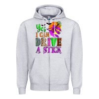 Heather Grey yes i can drive a stick Zipper Hoodie - Zillion Design Studio