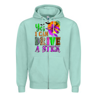 Seafoam yes i can drive a stick Zipper Hoodie - Zillion Design Studio