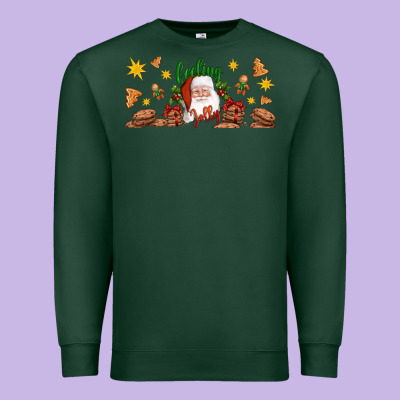 Christmas Feeling Jolly Santa Premium Sweatshirt Designed By Artiststas