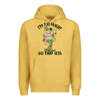Antique Gold i'm too much go find less boujee frog Premium Hoodie - MaliasSmallBusiness