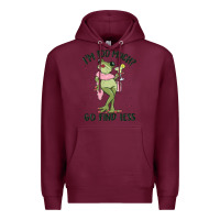 Burgundy i'm too much go find less boujee frog Premium Hoodie - MaliasSmallBusiness