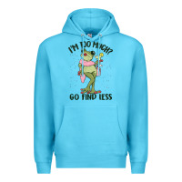 Ocean Blue i'm too much go find less boujee frog Premium Hoodie - MaliasSmallBusiness