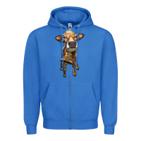 True Royal heifer cow with cow bell Zipper Hoodie - RanaPortraitStore