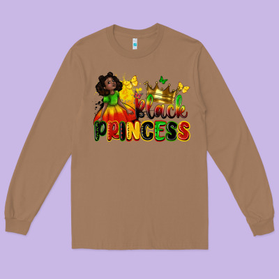 Black Princess Long Sleeve Tee Designed By Zillion Design Studio