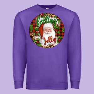 Christmas Feeling Jolly Santa Premium Sweatshirt Designed By Artiststas