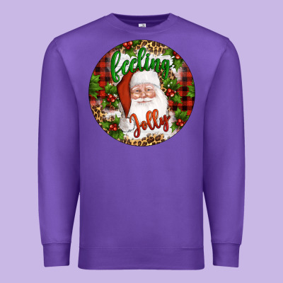 Christmas Feeling Jolly Santa Premium Sweatshirt Designed By Artiststas