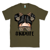 Army Green kid life leopard messy bun Classic Tee - texasbilliewilder