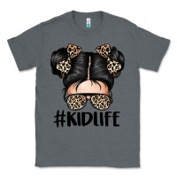 Charcoal Heather kid life leopard messy bun Classic Tee - texasbilliewilder