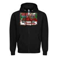 Black christmas truck with cows Zipper Hoodie - RanaPortraitStore