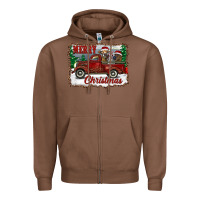 Chestnut christmas truck with cows Zipper Hoodie - RanaPortraitStore