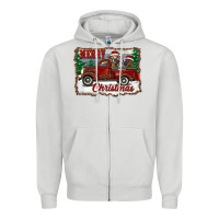 Dove Grey christmas truck with cows Zipper Hoodie - RanaPortraitStore