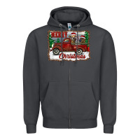 Smoke christmas truck with cows Zipper Hoodie - RanaPortraitStore