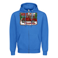 True Royal christmas truck with cows Zipper Hoodie - RanaPortraitStore