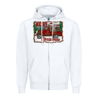 White christmas truck with cows Zipper Hoodie - RanaPortraitStore
