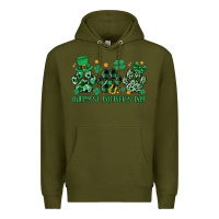 Army Green happy st.patrick's day Premium Hoodie - MaliasSmallBusiness