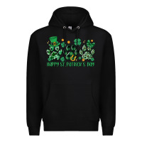 Black happy st.patrick's day Premium Hoodie - MaliasSmallBusiness