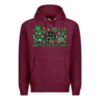 Burgundy happy st.patrick's day Premium Hoodie - MaliasSmallBusiness