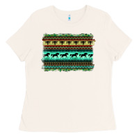 Turquoise Aztec Bullskull And Horse Ladies Tee | Teevron