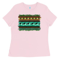 Bubblegum Pink turquoise aztec bullskull and horse Ladies Tee - BarkalooDesign