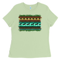 Matcha turquoise aztec bullskull and horse Ladies Tee - BarkalooDesign