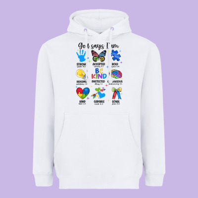 God Says I Am Autism Heavyweight Hoodie Designed By Jahusdesignshop