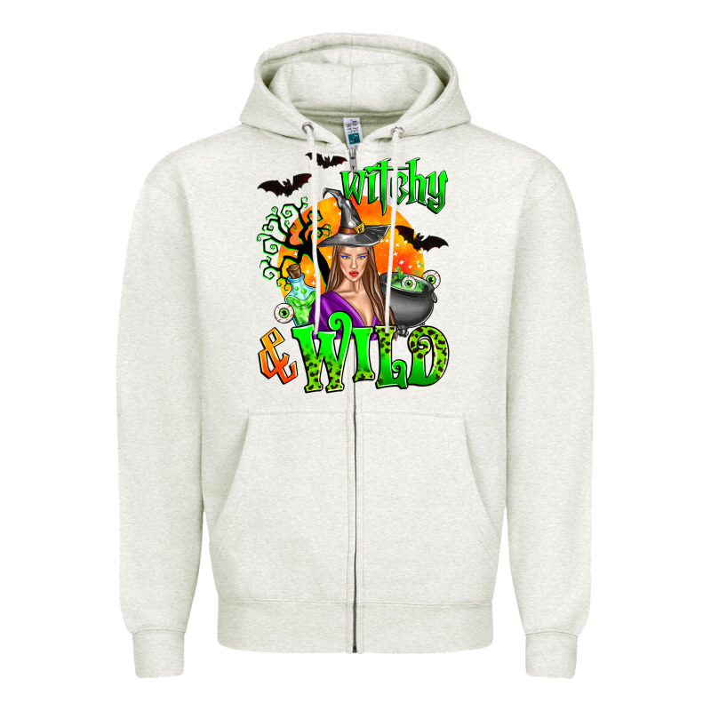 Witchy And Wild Zipper Hoodie by Zillion Design Studio | Teevron