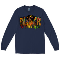 Navy black is beautiful Long Sleeve Tee - Zillion Design Studio