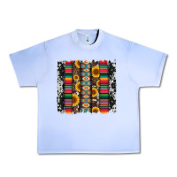 Grape Ice cowhıde aztec serape wıth leopard and sunflowers brushstroke Urban Heavy Tee - Artiststas