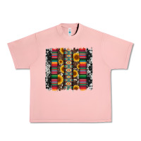 Salmon cowhıde aztec serape wıth leopard and sunflowers brushstroke Urban Heavy Tee - Artiststas