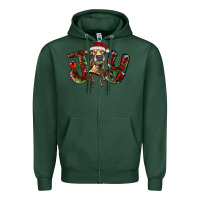 Sports Green christmas joy with heifer Zipper Hoodie - RanaPortraitStore