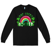 Black St. Patrick's Day One Lucky Mini Long Sleeve Tee - RanaPortraitStore