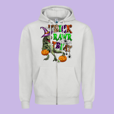 Trick Rawr Treat Zipper Hoodie Designed By Zillion Design Studio