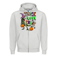 Dove Grey trick rawr treat Zipper Hoodie - Zillion Design Studio