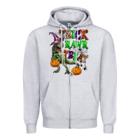 Heather Grey trick rawr treat Zipper Hoodie - Zillion Design Studio