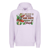 Lilac if my book is open your mouth should be closed malia Premium Hoodie - MaliasSmallBusiness