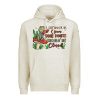 Oatmeal Heather if my book is open your mouth should be closed malia Premium Hoodie - MaliasSmallBusiness