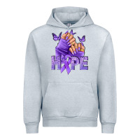 Heather Grey Hope all Cancers nails Urban Hoodie - NancyCooperArtShop