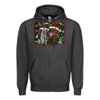 Charcoal Heather christmas heifers Zipper Hoodie - RanaPortraitStore