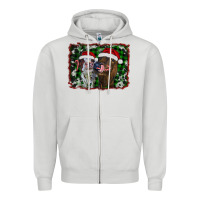 Dove Grey christmas heifers Zipper Hoodie - RanaPortraitStore