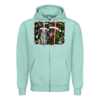 Seafoam christmas heifers Zipper Hoodie - RanaPortraitStore