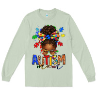 Matcha autism mom afro messy bun Long Sleeve Tee - texasbilliewilder