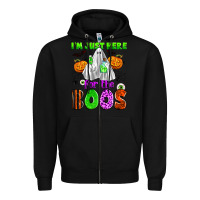 Black i'm just here for the boos Zipper Hoodie - Zillion Design Studio