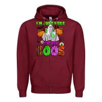 Burgundy i'm just here for the boos Zipper Hoodie - Zillion Design Studio