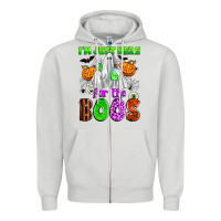 Dove Grey i'm just here for the boos Zipper Hoodie - Zillion Design Studio