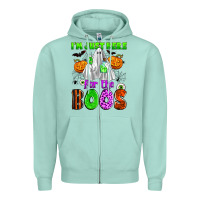 Seafoam i'm just here for the boos Zipper Hoodie - Zillion Design Studio