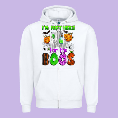 I'm Just Here For The Boos Zipper Hoodie Designed By Zillion Design Studio
