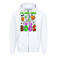 White i'm just here for the boos Zipper Hoodie - Zillion Design Studio
