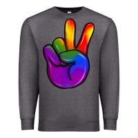 Charcoal Heather pride peace hand Premium Sweatshirt - JahusDesignShop