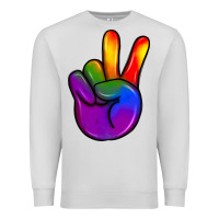 Dove Grey pride peace hand Premium Sweatshirt - JahusDesignShop